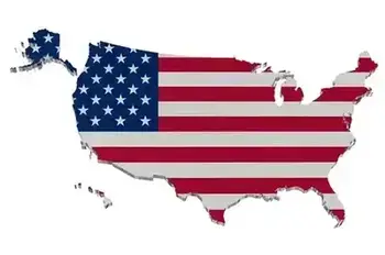Legal funding USA map covered in US flag