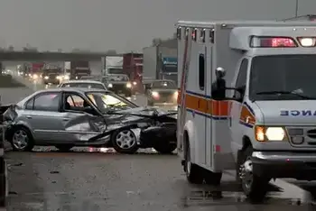 Car Accident Litigation Funding Ambulance with Car Wreck
